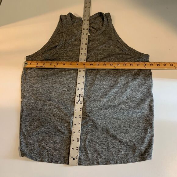 Fabletics Tank Top Women S Small Heather Grey Cutout Twist Back Sleeveless Shirt - Picture 8 of 12